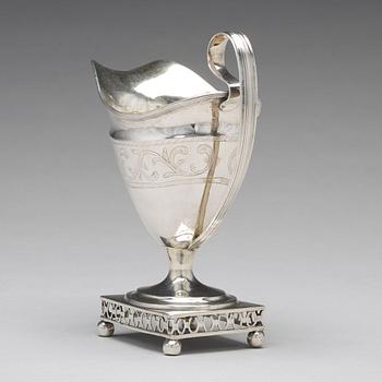 A Swedish 18th century parcel-gilt silver cream-jug, mark of Johan Henrik Frodell, Stockholm 1797.