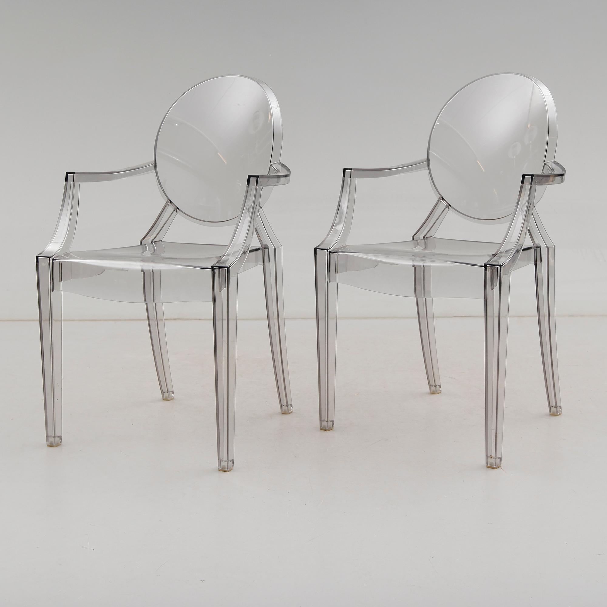 KARMSTOLAR, 1 par, "Louis Ghost", Philippe Starck för Kartell, 1900-/2000-tal.