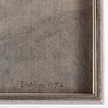 Thea Ekström, mixed media on panel, signed and dated 1957.