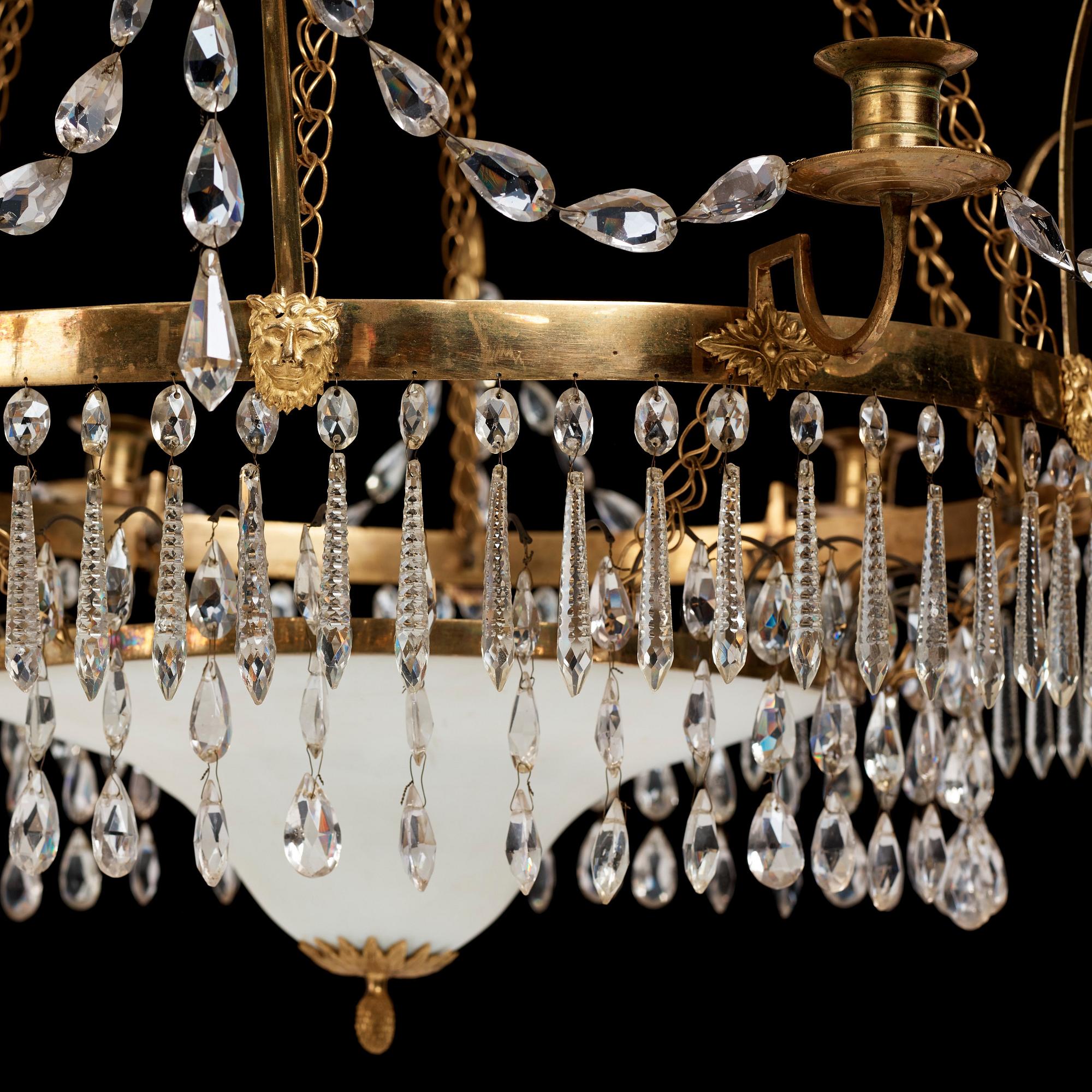 Ljusring, för sex ljus, Stockholmsarbete ca år 1800, Sengustaviansk.