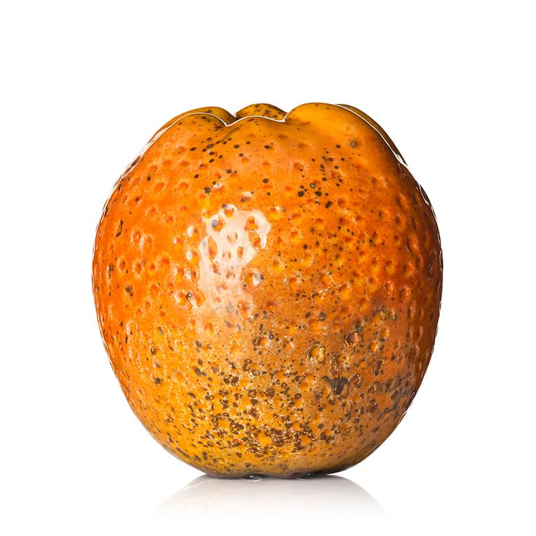 Hans Hedberg, a faience sculpture of an orange, Biot, France.