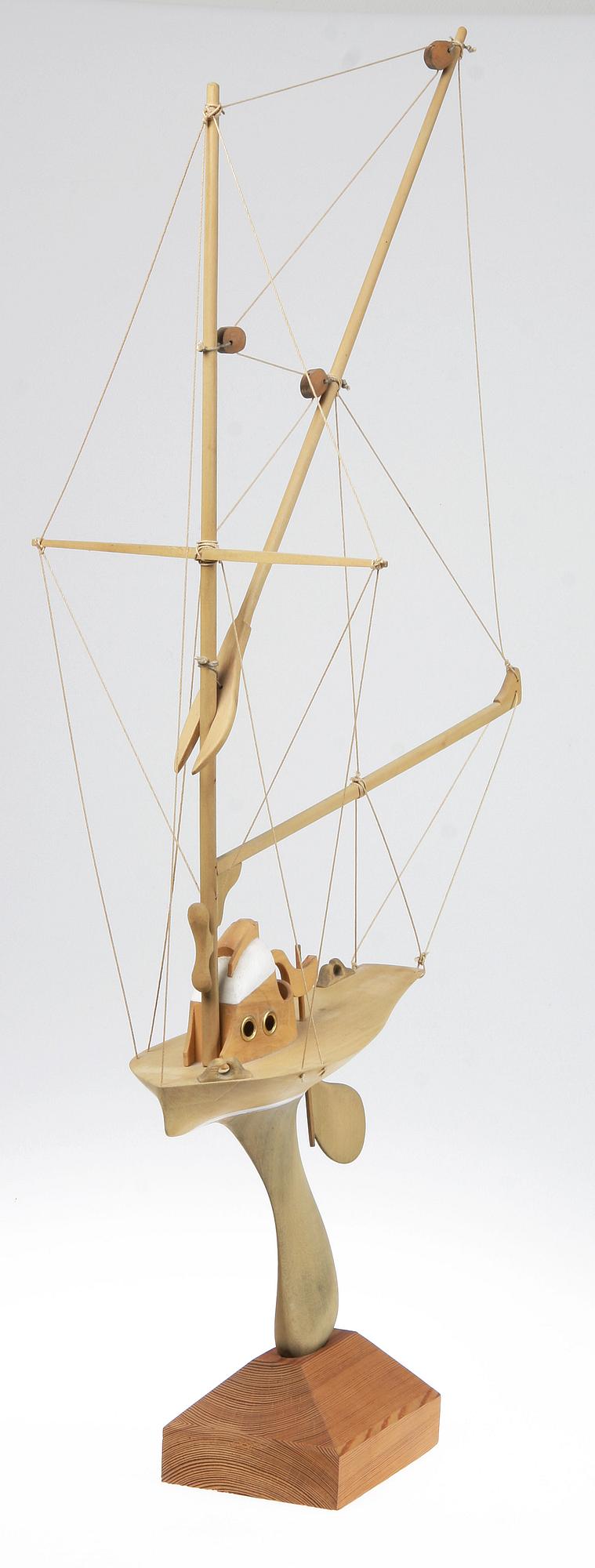 SKULPTUR, trä, Bengt Lundin, monogramsign.