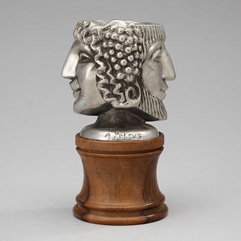 An Anna Petrus "Janus head" pewter vase by Svenskt Tenn 1956.