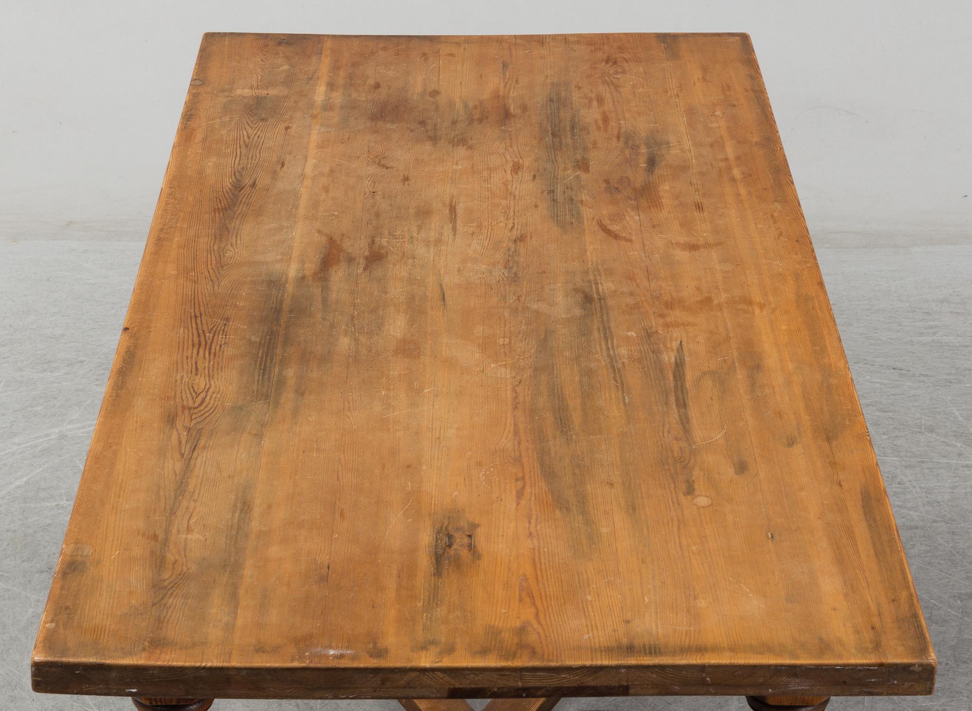 A pine table, circa 1900.