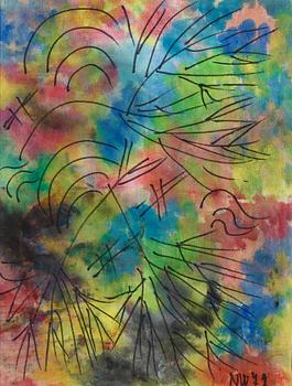 NELL WALDEN, mixed media on cloth, signed and dated -72.