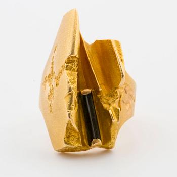 RING, Björn Weckström, Lapponia, 18K gold, turmalin.