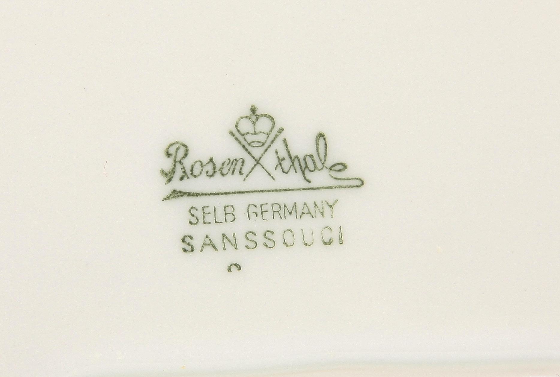 MATSERVIS, 58 delar, porslin, "Sanssouci", Rosenthal.