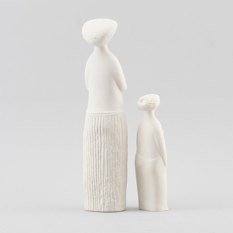 FIGURER, 2 st, parian, ur serien Figurin, Stig Lindberg, Gustavsberg.