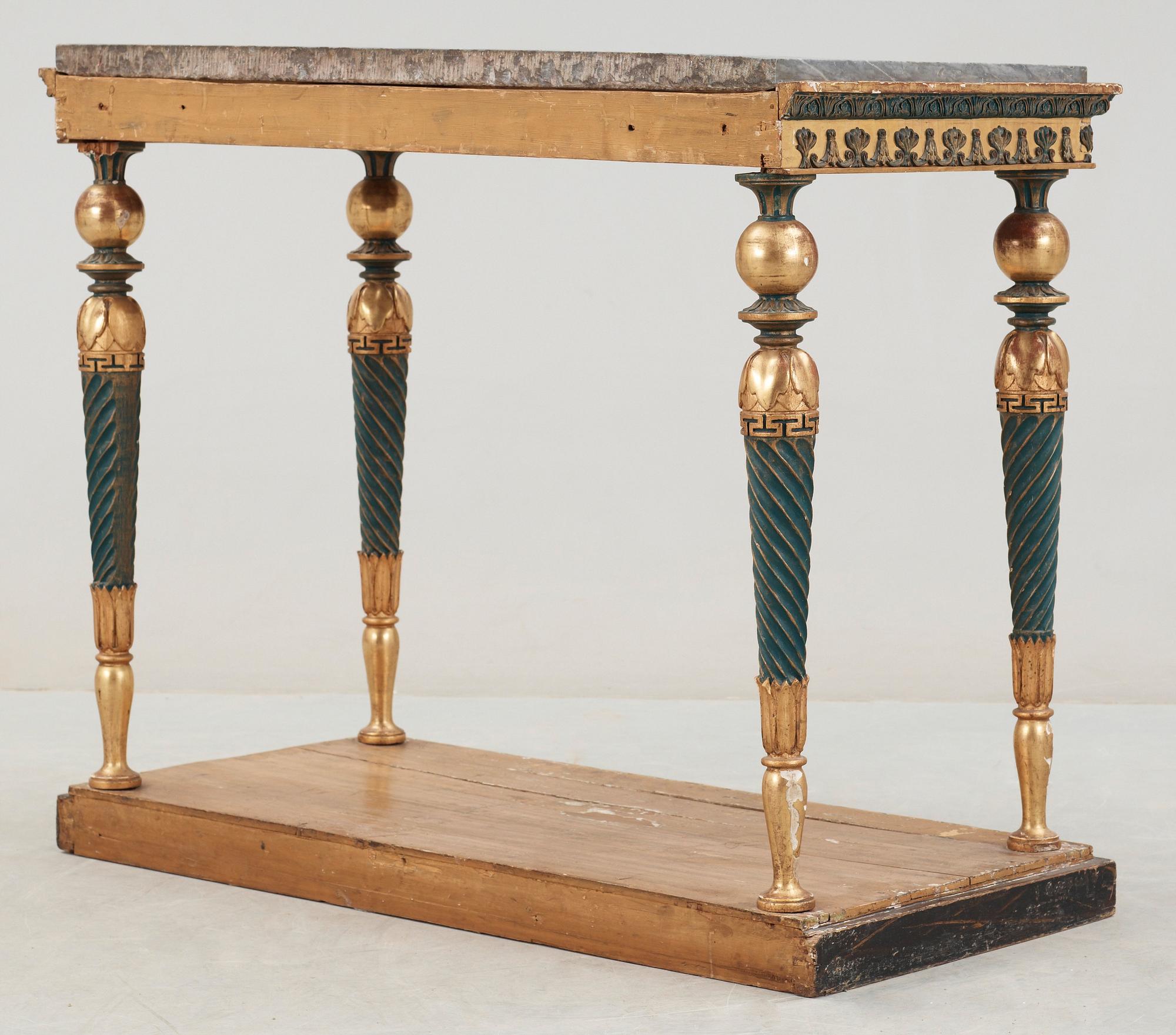 A late Gustavian early 19th century console table.