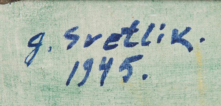 GEORGES VON SWETLIK, öljy kankaalle, signeerattu ja päivätty 1945.