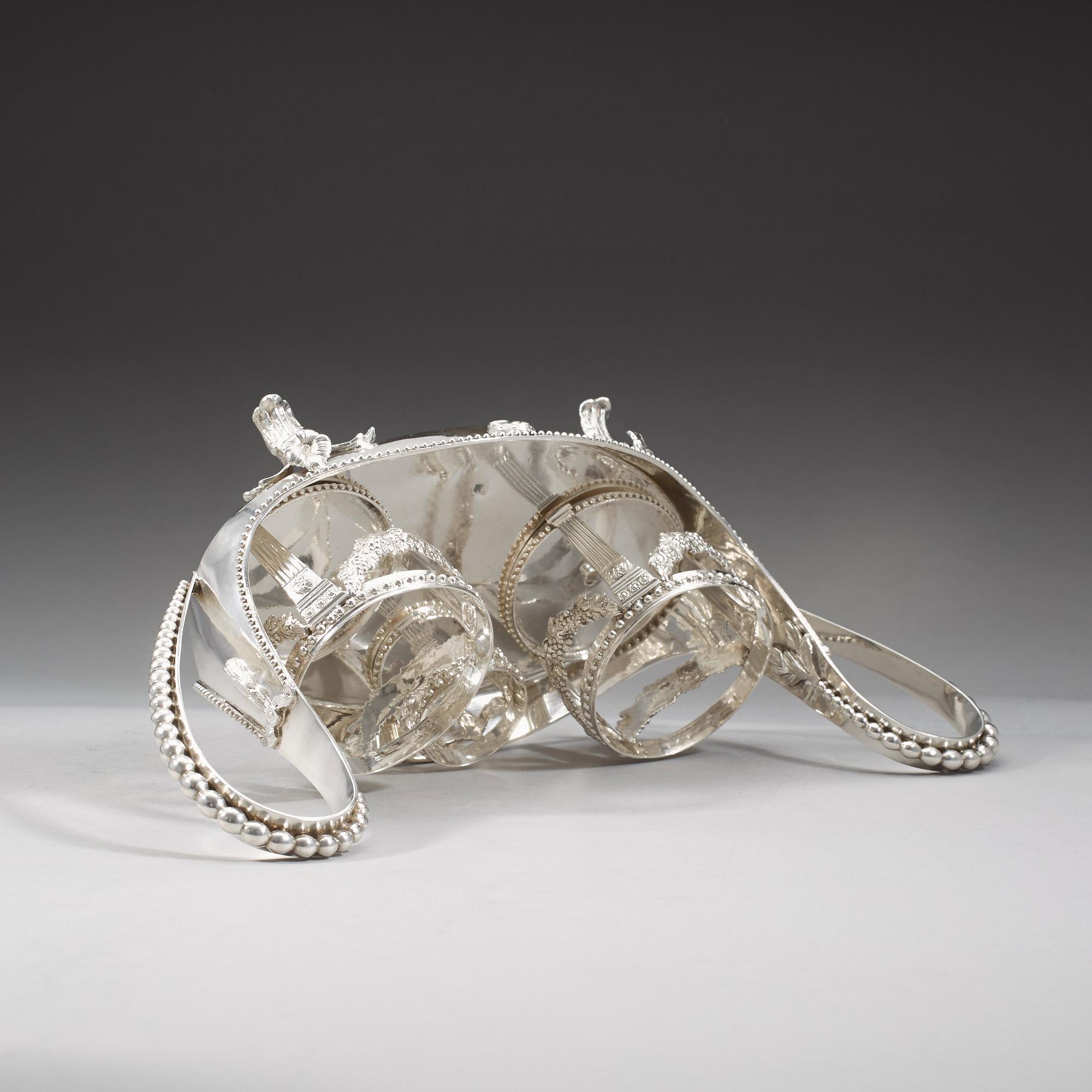 A Swedish 18th century silver cruet-set, Anders Brandt, Norköping 1786.