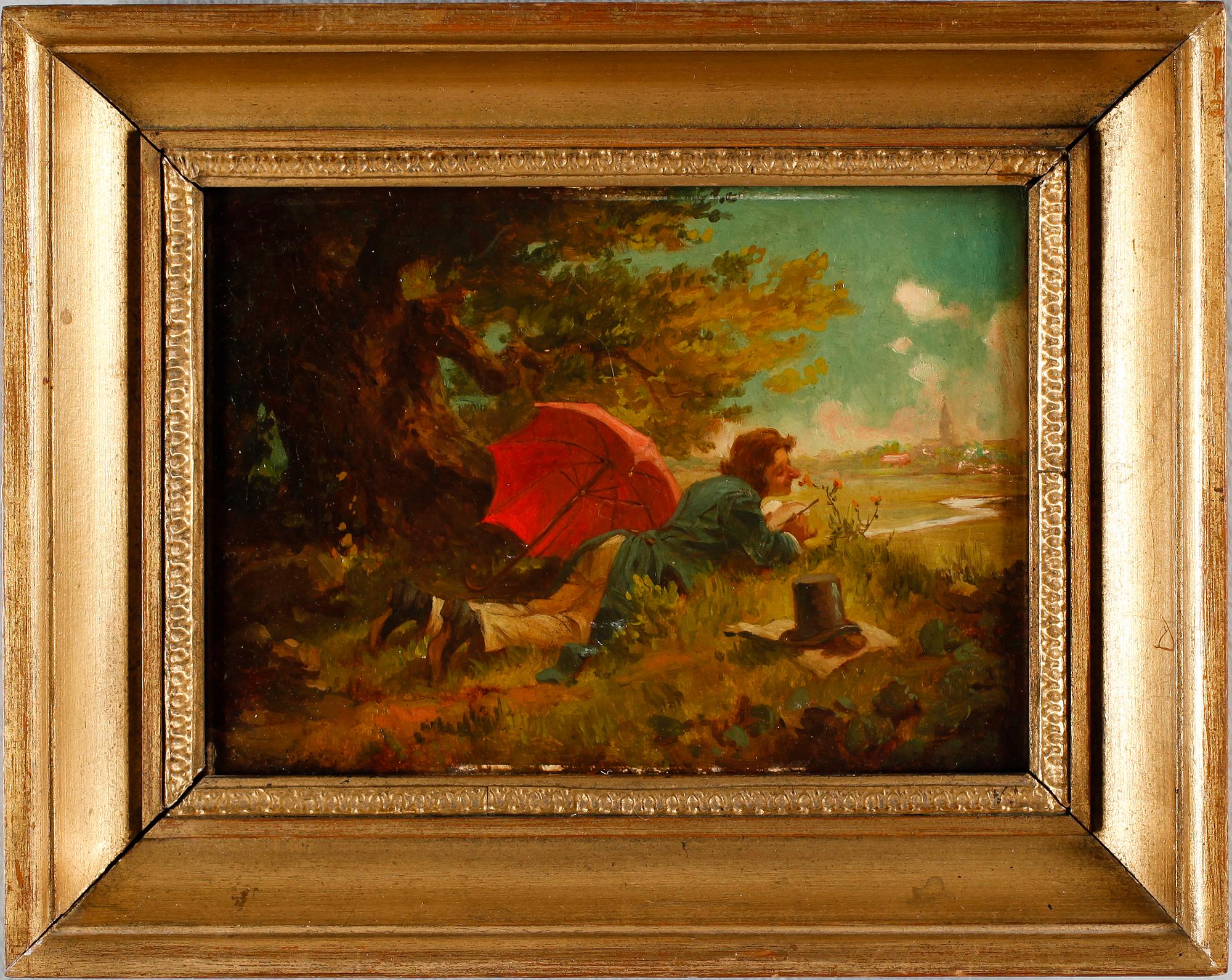 CARL SPITZWEG, tillskriven, olja på pannå, osignerad.