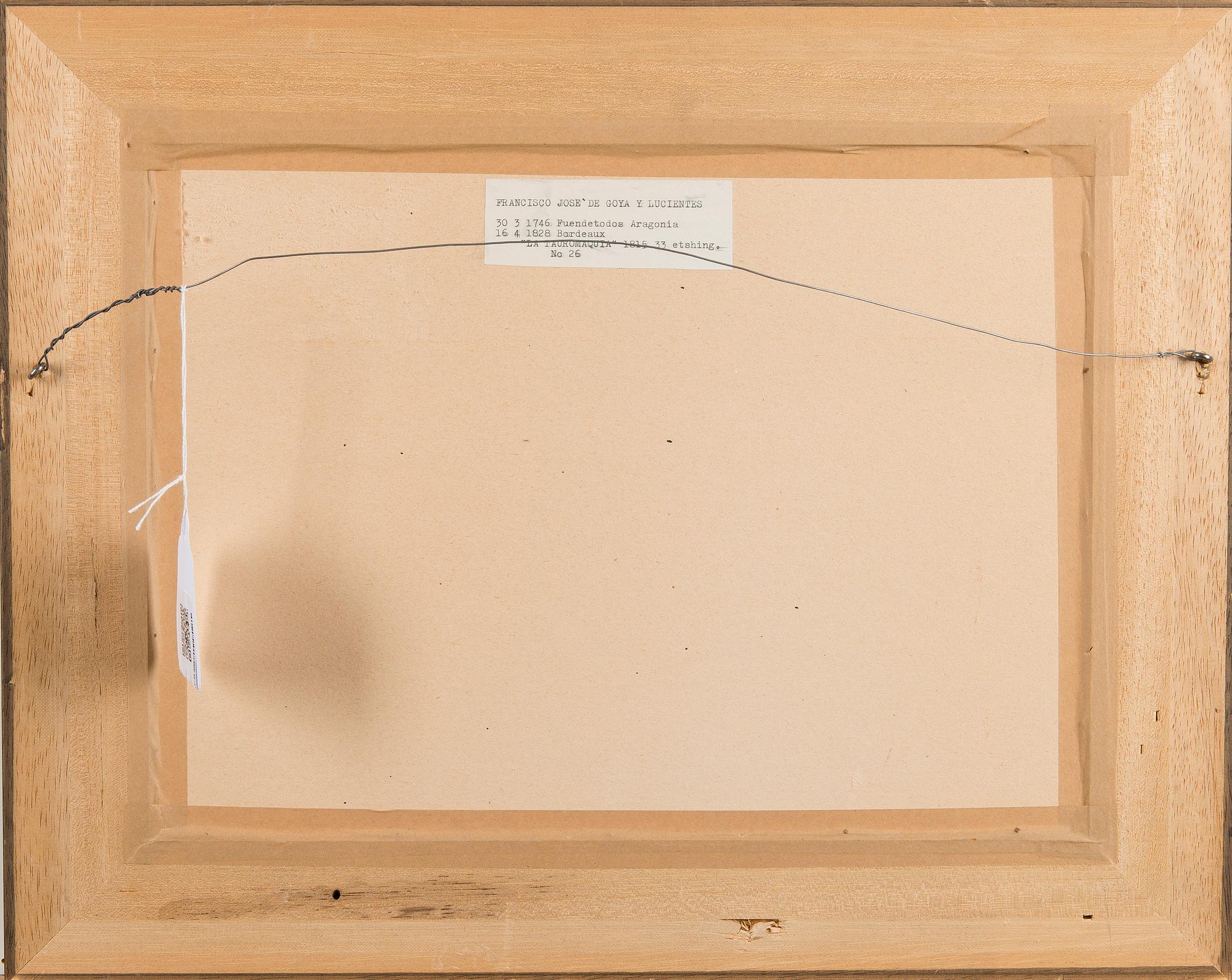 FRANCISCO GOYA Y LUCIENTES,  Etsaus ja akvatinta, numeroitu nr 26.
