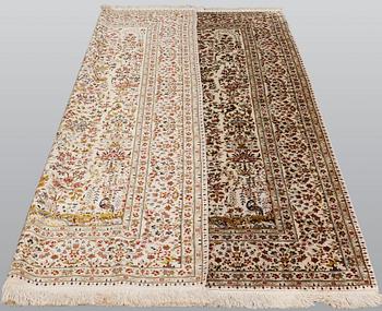 A carpet, Figural Anatolisk Silk, ca 222 x 167 cm.