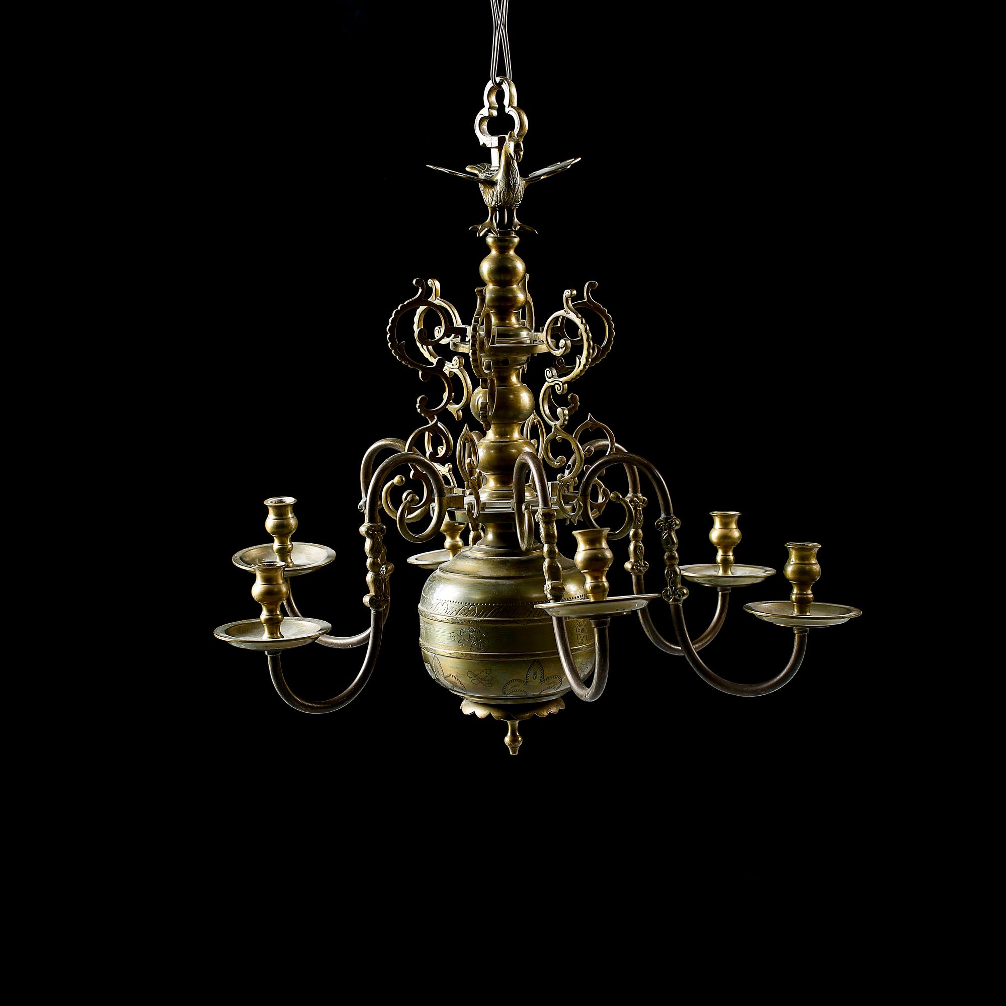 LJUSKRONA, s k Malmkrona, barockstil, 1900-tal, höjd ca 65 cm.