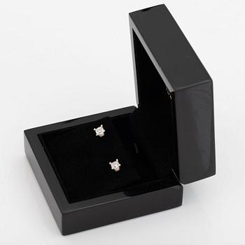 Cushion shaped diamond earrings, with GIA dossier.