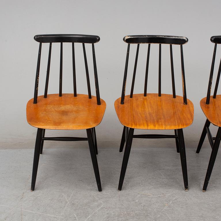 Four 'Fanett' chairs by Ilmari Tapiovaara, Edsbyverken, Sweden.