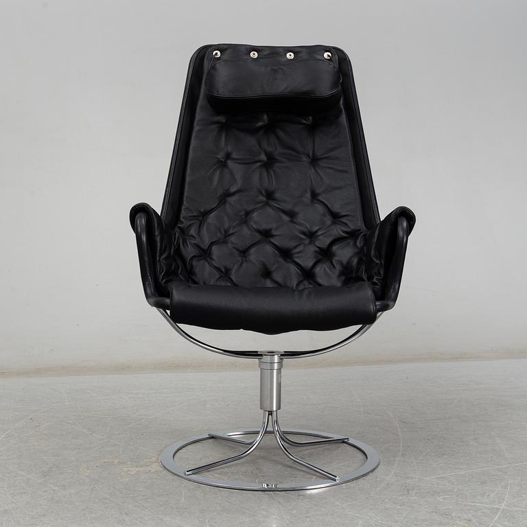 BRUNO MATHSSON, a black leather 'Jetson' easy chair from Dux, 21st Century.