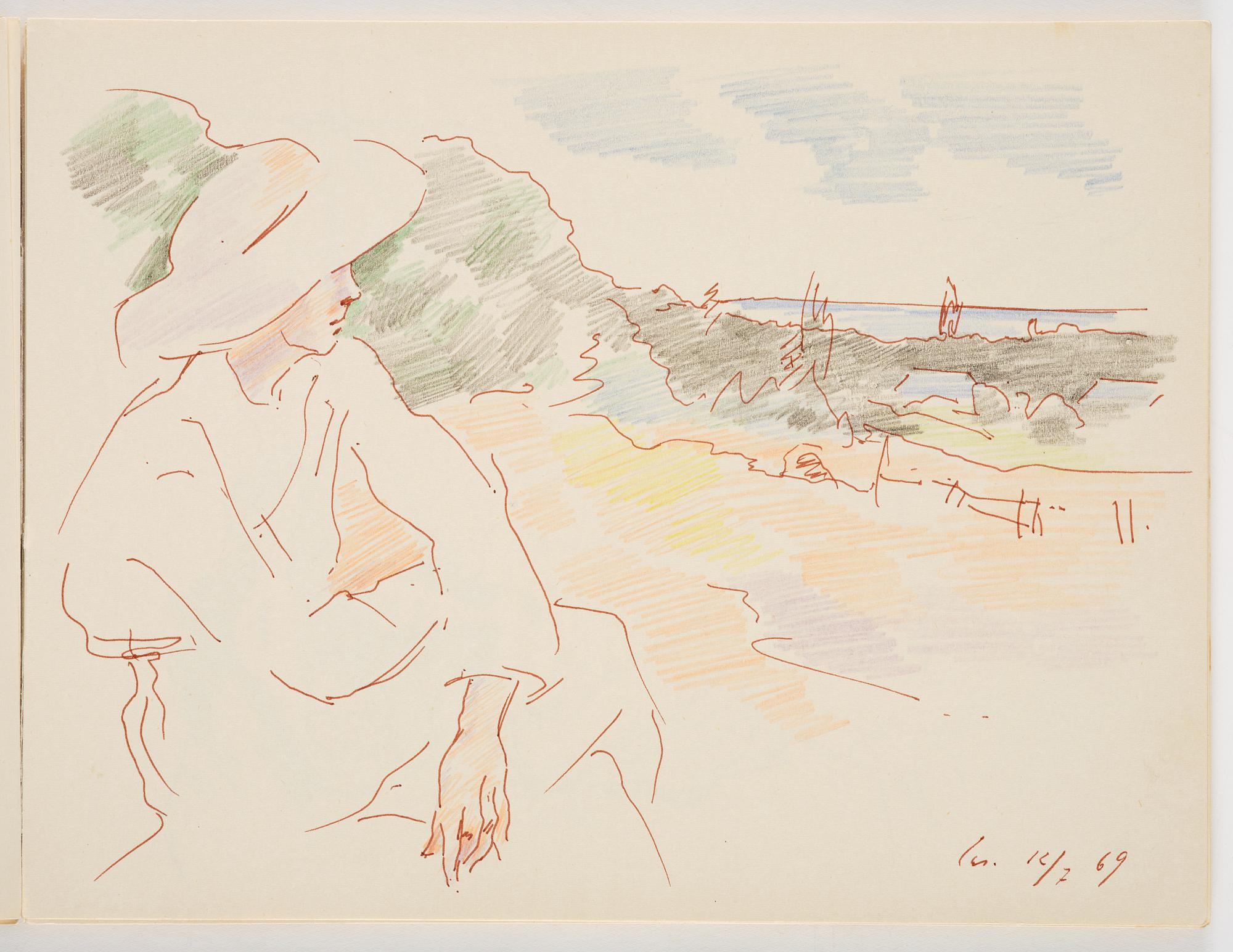 Lotte Laserstein, Skissblock med 22 teckningar varav 7 signerade.