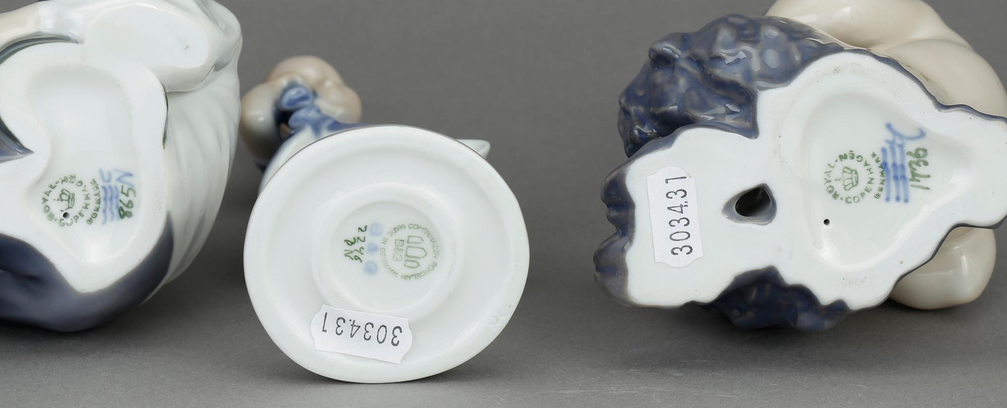 FIGURINER, 6 st, porslin, Bing & Gröndahl / Royal Copenhagen.
