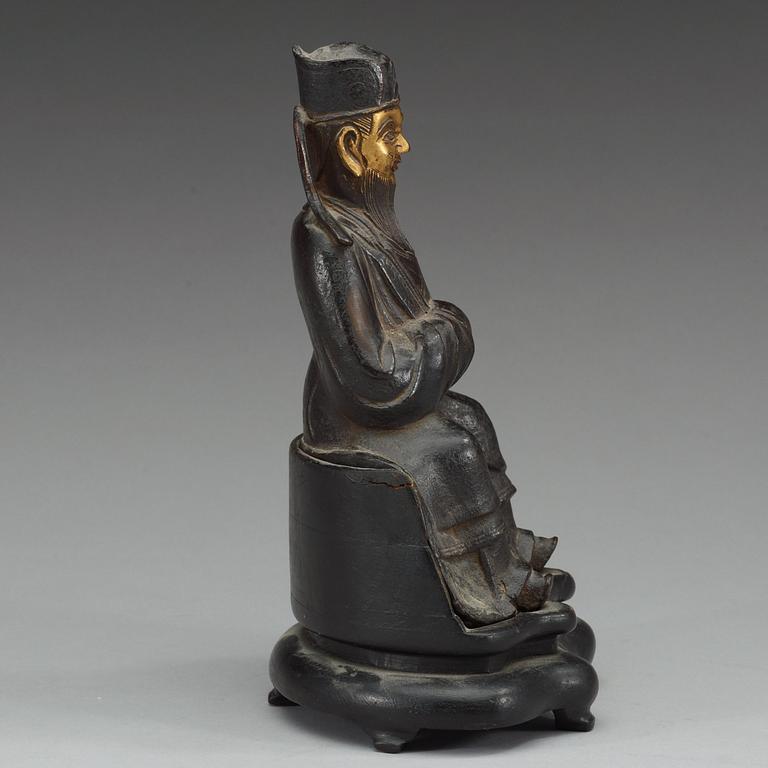 A bronze figure of a deity, Qing dynasty (1644-1912).