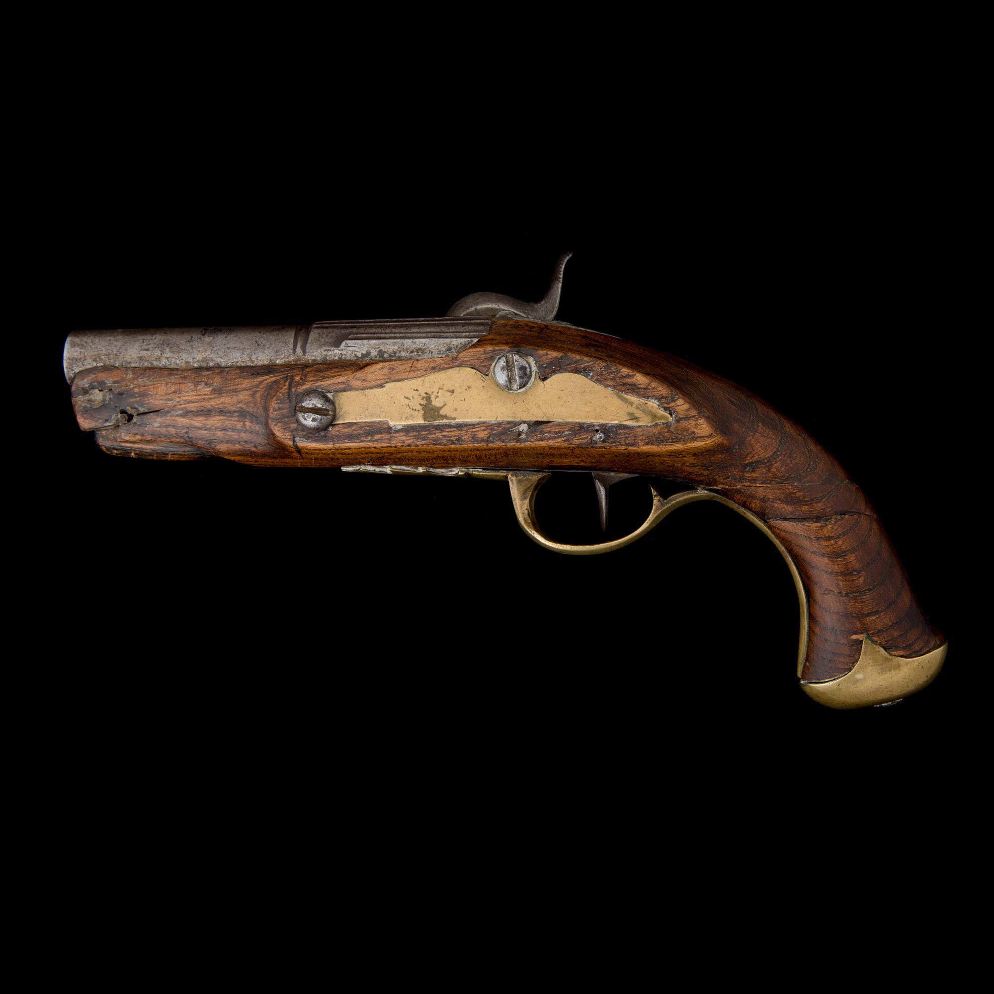 PERCUSSION LOCK PISTOL, mid 19th century.