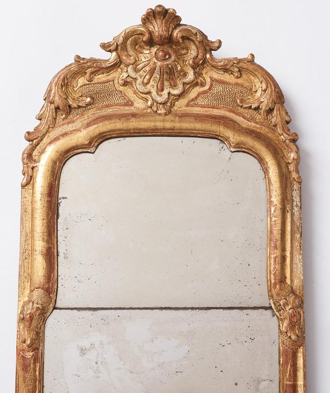 A Swedish Rococo mirror, Stockholm, second part of the 18th century.