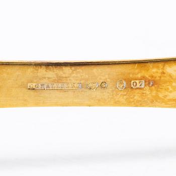 15 silver spoons, of which seven gilt, CG Hallberg, Stockholm, 1911-16.