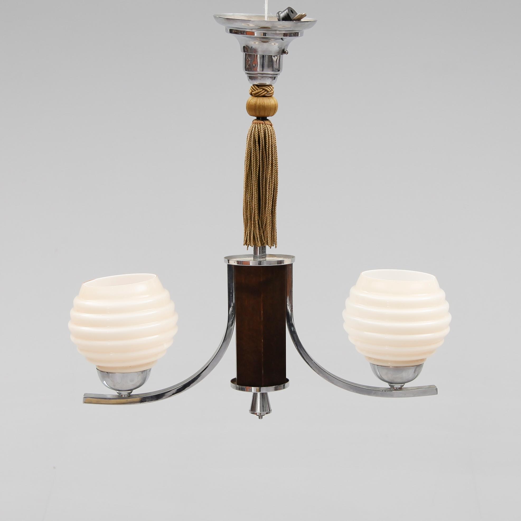 TAKLAMPA, art déco, 1900-talets första hälft. Höjd ca 48 cm.