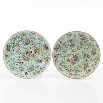 A set of 25 Canton famille rose dishes, 19th century.