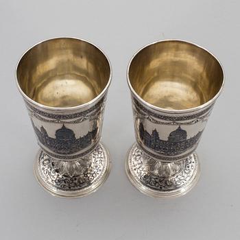 TWO GREEK SILVER GOBLETS,  with Swedish import marks.