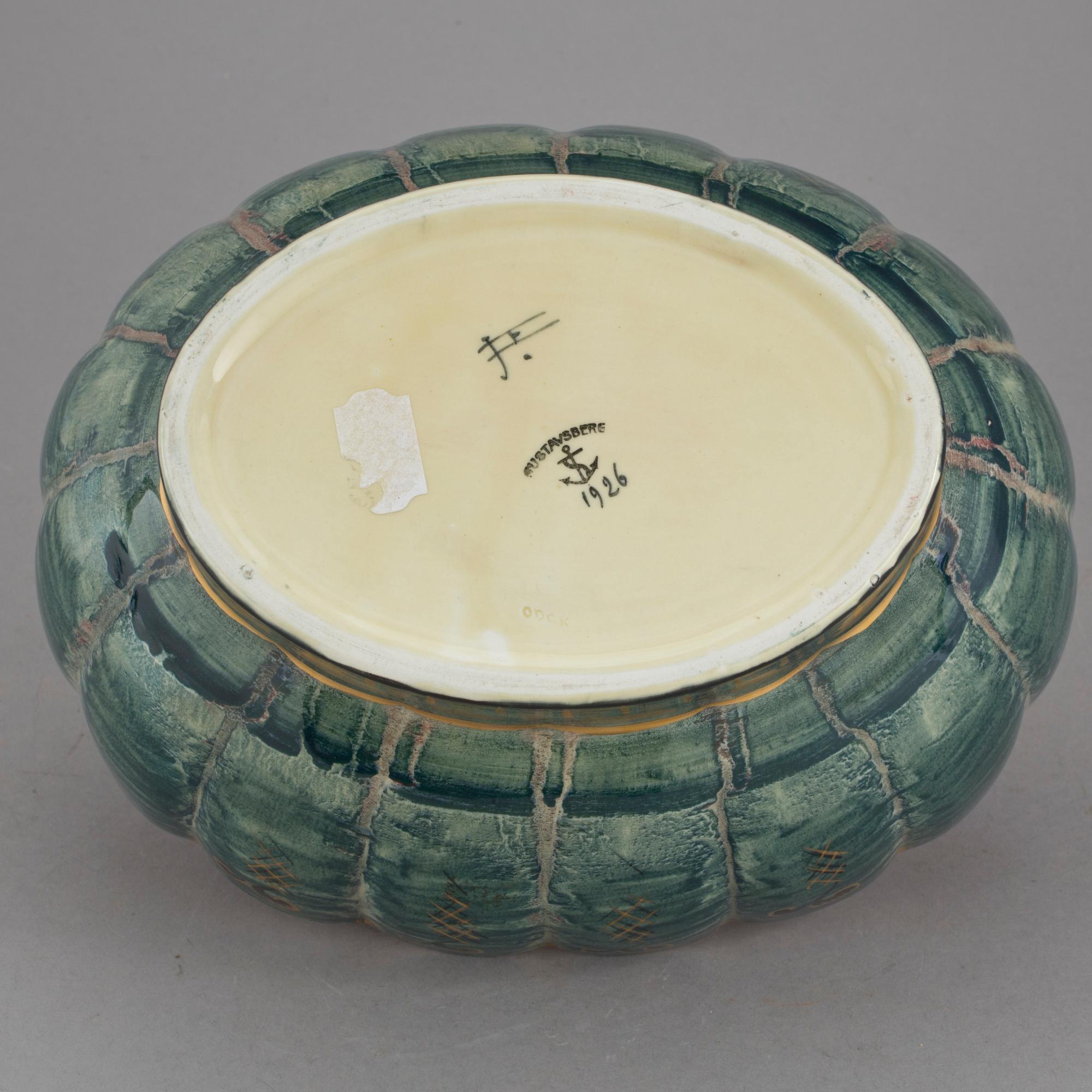 SKÅL, flintgods, Josef Ekberg, Gustavsberg, 1926.