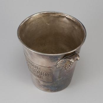 A SILVERED METAL CHAMPAGNE COOLER, mid 20th century.