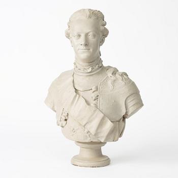 Johan Tobias Sergel, after, a plaster bust of king 'Gustav III' of Sweden, early 20th century.