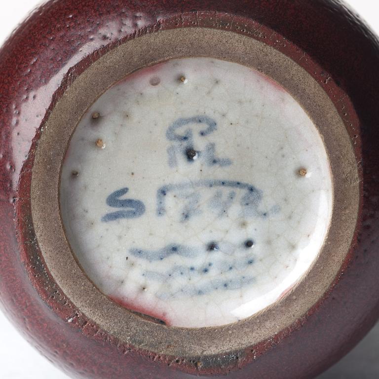 PATRICK NORDSTRÖM, urna med lock av patinerad brons, Royal Copenhagen, Danmark 1910-20-tal.