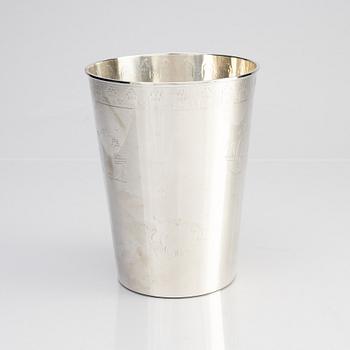 A silver vase, W.A. Bolin, Stockholm 1955.