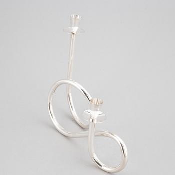PIERO DE VECCHI, a 'T8', sterlign silver candelabra, signed and numbered 19/99, 2014.