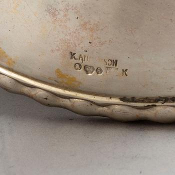 K Anderson, bordslampa, silver, Stockholm, 1924.