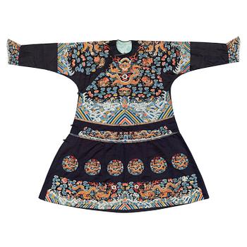 1191. A midnight blue silk 'Chao Pao'/ceremonial robe, Qing dynasty, 1850's.