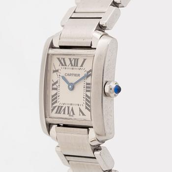 Cartier, Tank Francaise, wristwatch, 20,5 x 17,5 (24,5) mm.