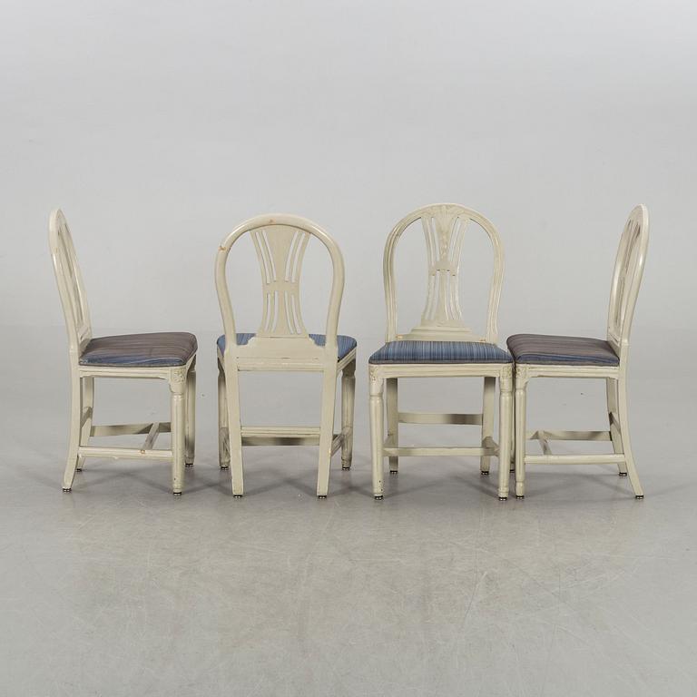 A set of eight Swedish late Gustavian chairs begging of the 19th century.