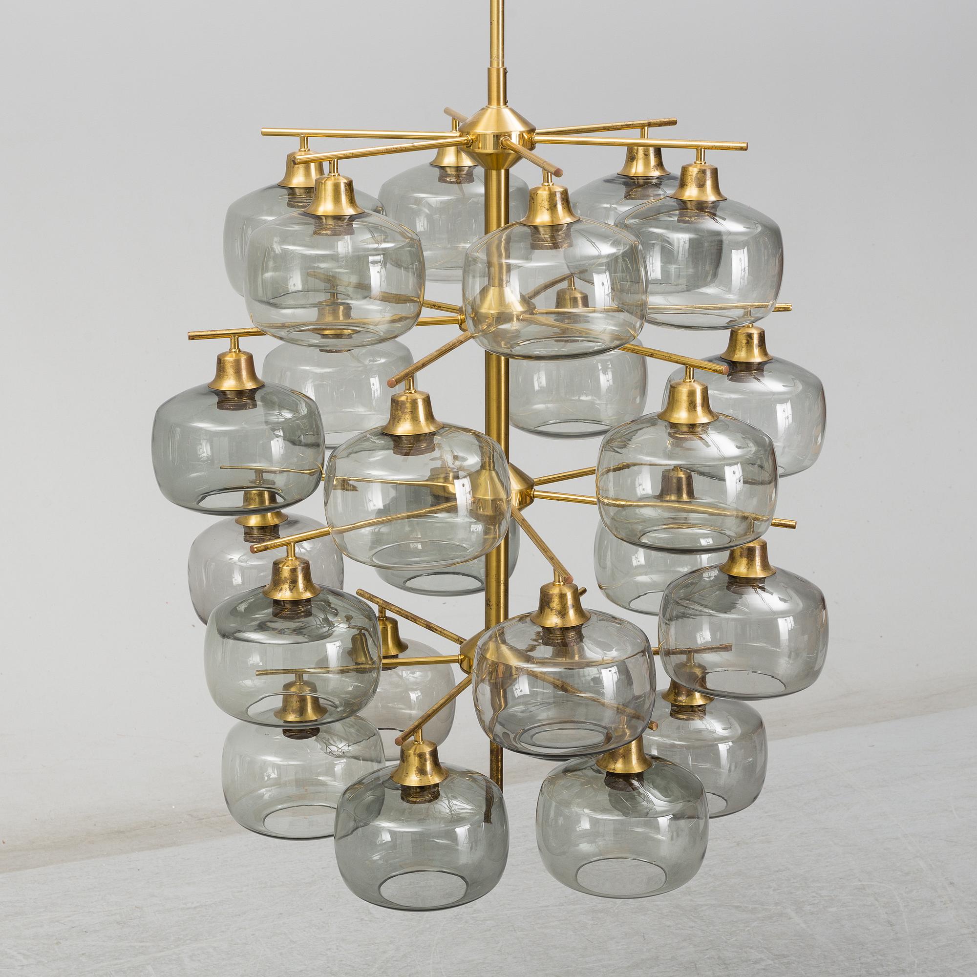 HOLGER JOHANSSON, a mid 20th century ceiling lamp by Westal, Bankeryd, Sweden.