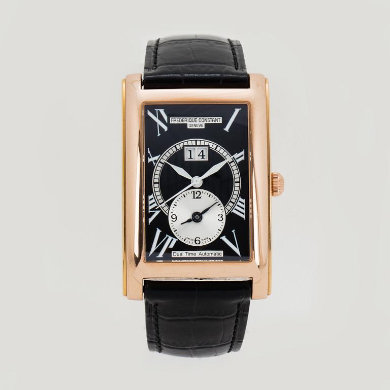 FREDERIQUE CONSTANT, Dual Time, wristwatch, 31 x 47 mm.