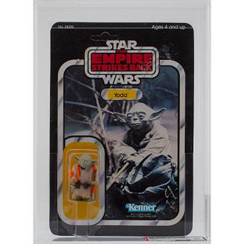 STAR WARS, Yoda, ESB 32 back-b, AFA 80 NM, Kenner 1980.