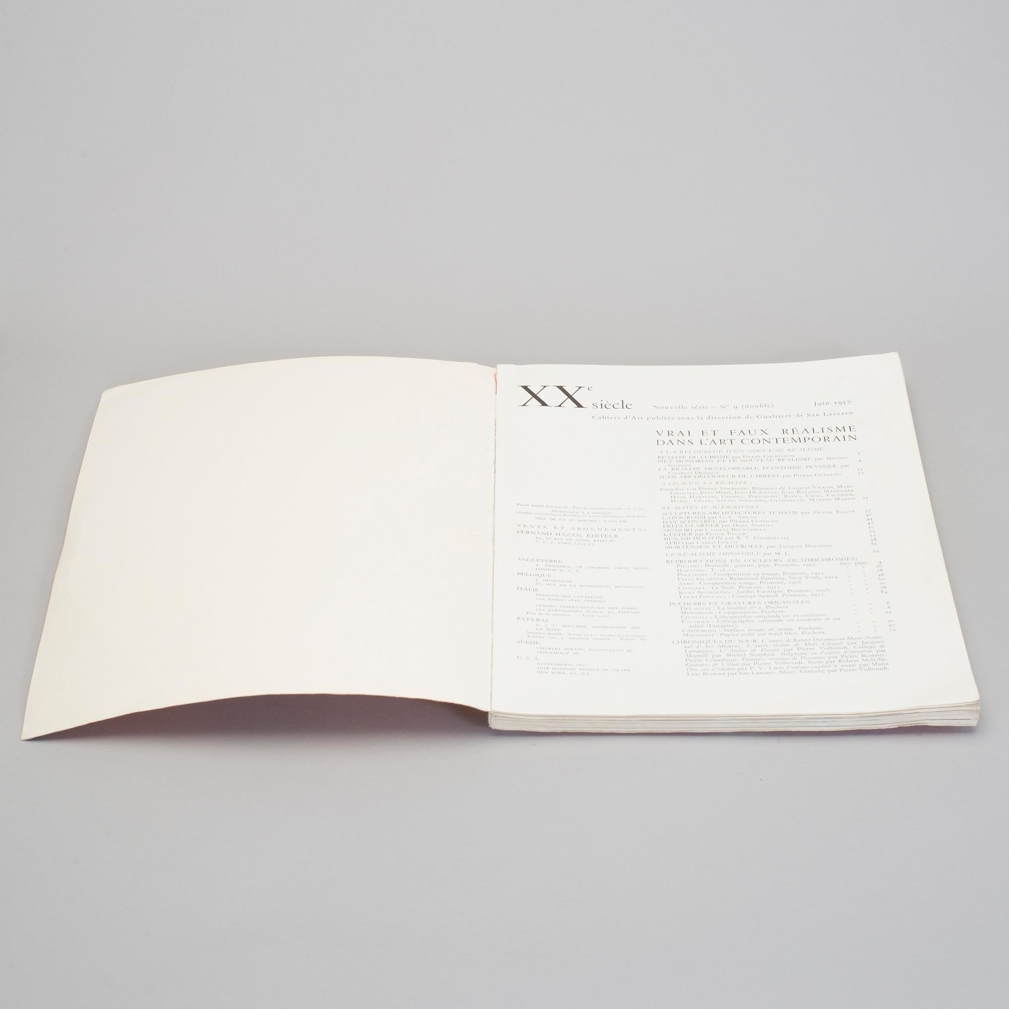 KONSTTIDSKRIFT, XXe SIÈCLE no 9, Paris, 1957.