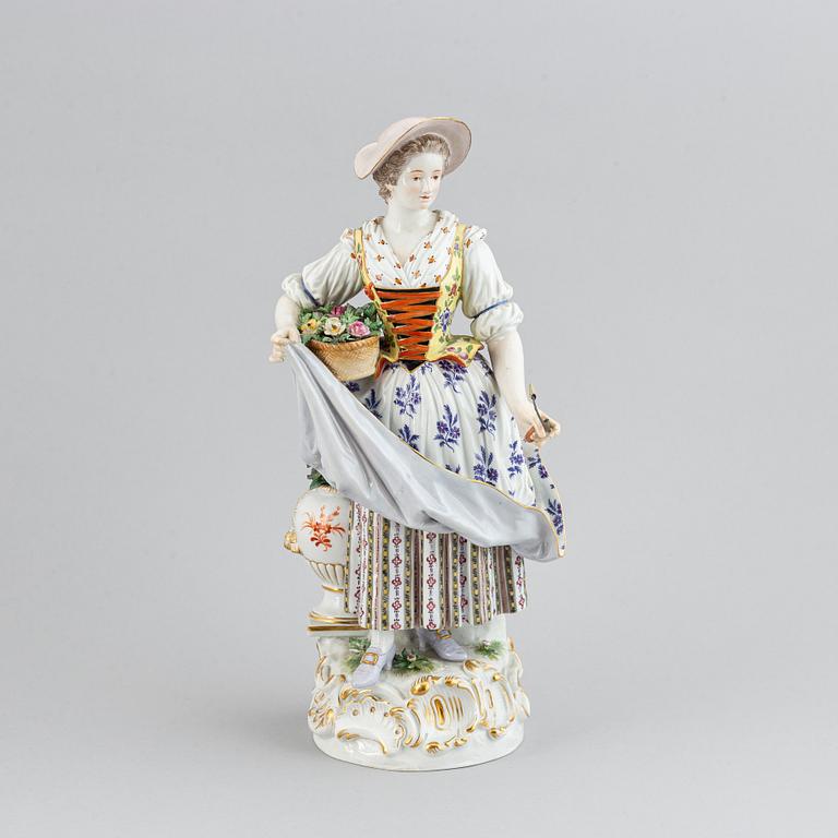 Figurin, porslin. Meissen, 1800-talets slut.