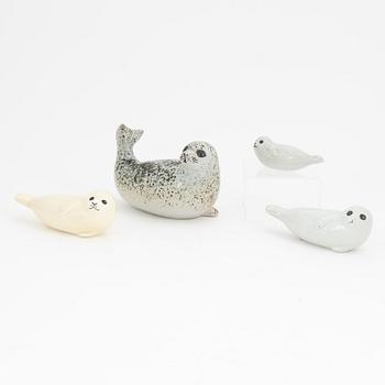 Lisa Larson, a set of four stoneware figurines, Gustavsberg.