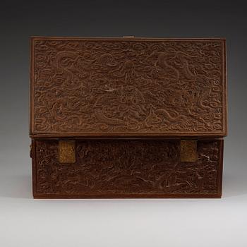 SKRIN med LOCK, hardwood, Qing dynastin (1644-1912).