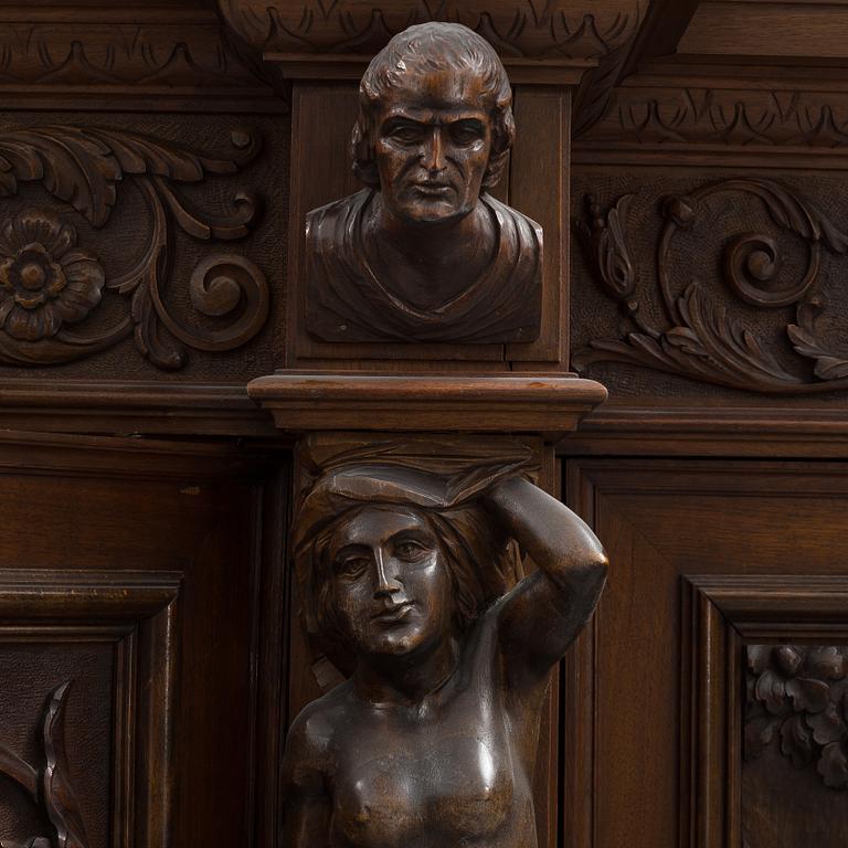 A circa 1900 oak cabinet.