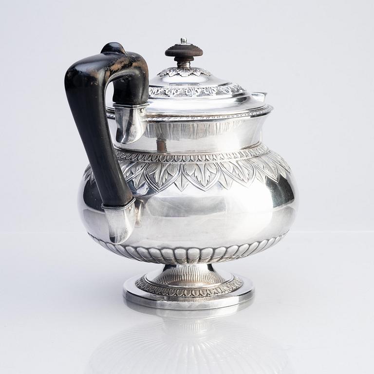 Jonas Lindberg, silver, tekanna, Stockholm 1823.